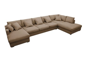 Rossita Lyx 6-sits Vänstervänd U-formad Extra djup Soffa med Divan och Schäslong i Manchester - Ljusbrun - Products - Möbler - Soffa - U-soffa