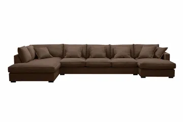 Rossita Lyx 6-sits Vänstervänd U-formad Extra djup Soffa med Divan och Schäslong i Manchester - Mörkbrun - Products - Möbler - Soffa - U-soffa