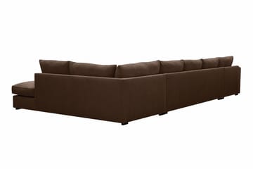 Rossita Lyx 6-sits Vänstervänd U-formad Extra djup Soffa med Divan och Schäslong i Manchester - Mörkbrun - Products - Möbler - Soffa - U-soffa