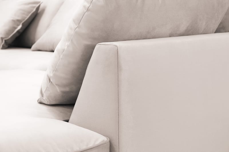 Rossita Lyx 6-sits Vänstervänd U-formad Extra djup Soffa med Divan och Schäslong i Sammet - Beige - Products - Möbler - Soffa - Sammetssoffa