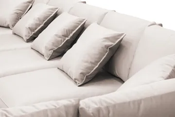 Rossita Lyx 6-sits Vänstervänd U-formad Extra djup Soffa med Divan och Schäslong i Sammet - Beige - Products - Möbler - Soffa - Sammetssoffa