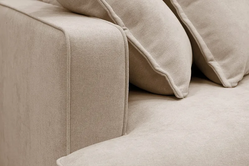Rossita Lyx 6-sits Vänstervänd U-formad Extra djup Soffa med Divan och Schäslong i Tyg - Ljusbrun - Products - Möbler - Soffa - U-soffa