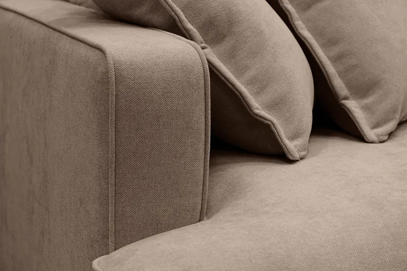 Rossita Lyx 6-sits Vänstervänd U-formad Extra djup Soffa med Divan och Schäslong i Tyg - Mörkbrun - Products - Möbler - Soffa - U-soffa