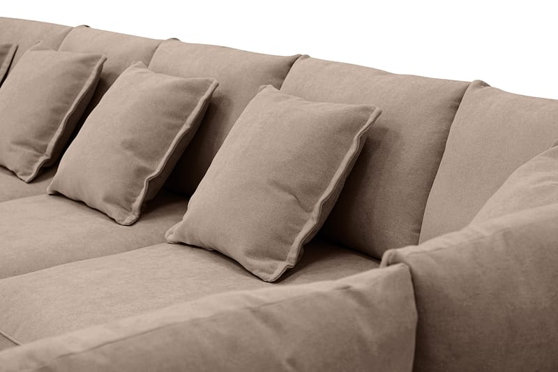 Rossita Lyx 6-sits Vänstervänd U-formad Extra djup Soffa med Divan och Schäslong i Tyg - Mörkbrun - Products - Möbler - Soffa - U-soffa