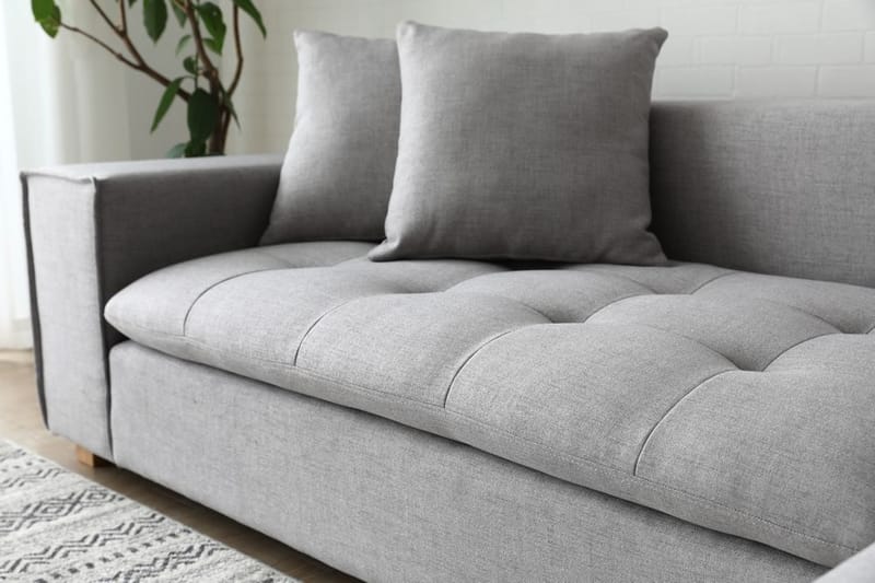 Sake Soffa grå divansoffa 251 cm - Grå - Products - Möbler - Soffa - Divansoffa & schäslongsoffa