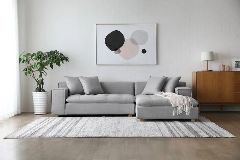 Sake Soffa grå divansoffa 251 cm, Grå