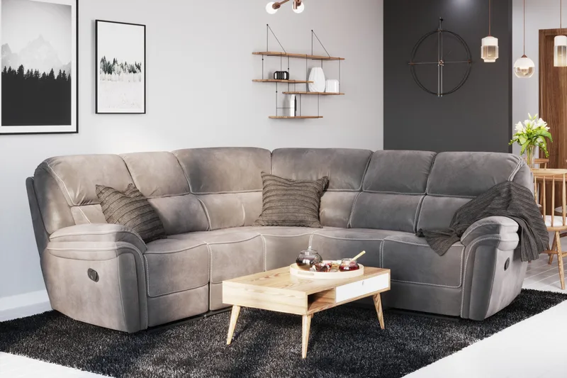 Saranda L-Bäddsoffa Höger - Grå - Products - Möbler - Soffa - Hörnsoffa