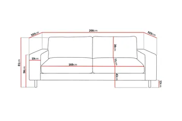Scandi Djup 3-sits Soffa i Sammet - Beige - Products - Möbler - Soffa - 3 sits soffa