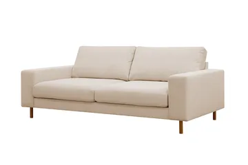 Scandi Djup 3-sits Soffa i Sammet - Beige - Products - Möbler - Soffa - 3 sits soffa