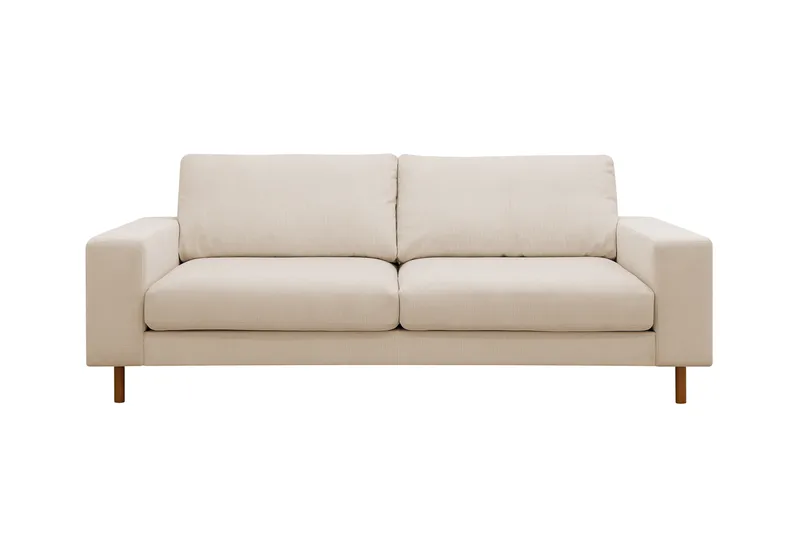 Scandi Djup 3-sits Soffa i Sammet, Beige