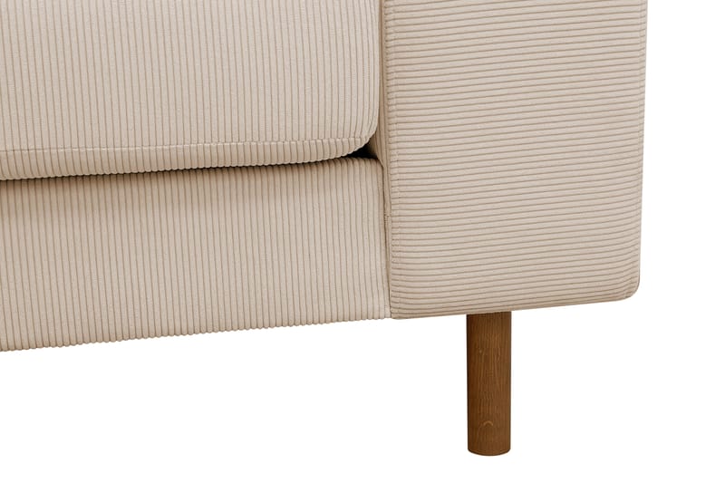 Scandi Djup 3-sits Soffa i Sammet - Beige - Products - Möbler - Soffa - 3 sits soffa