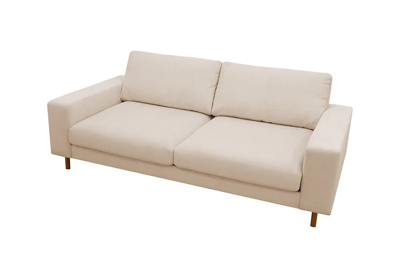 Scandi Djup 3-sits Soffa i Sammet - Beige - Products - Möbler - Soffa - 3 sits soffa