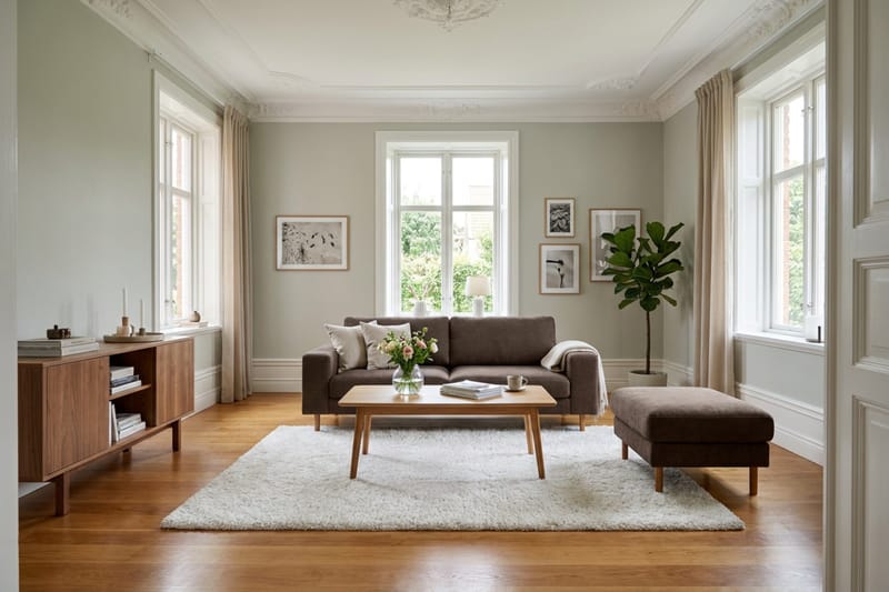 Scandi Djup 3-sits Soffa i Tyg - Mörkbrun - Products - Möbler - Soffa - 3 sits soffa