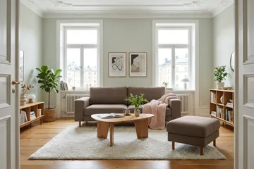 Scandi Djup 3-sits Soffa i Tyg - Mörkbrun - Products - Möbler - Soffa - 3 sits soffa