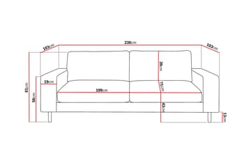 Scandi Djup 4-sits Soffa i Manchester - Brun - Products - Möbler - Soffa - 4 sits soffa