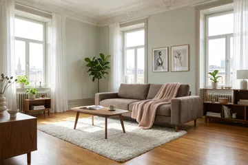 Scandi Djup 4-sits Soffa i Tyg - Mörkbrun - Products - Möbler - Soffa - 4 sits soffa