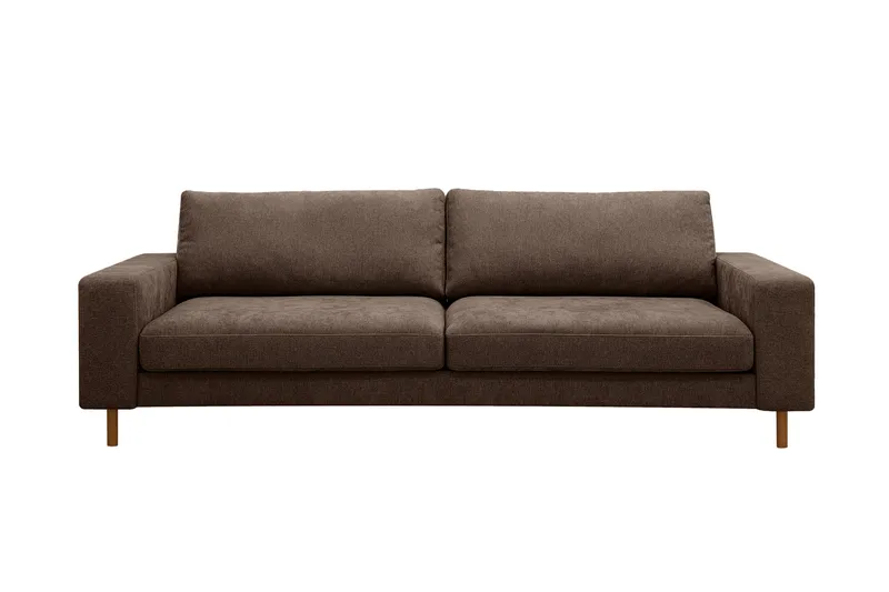 Scandi Djup 4-sits Soffa i Tyg, Mörkbrun