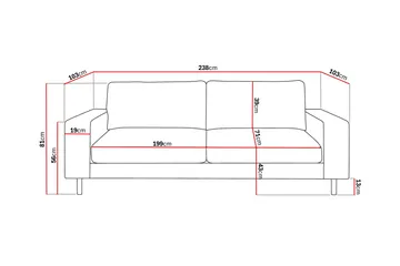 Scandi Djup 4-sits Soffa i Tyg - Mörkbrun - Products - Möbler - Soffa - 4 sits soffa
