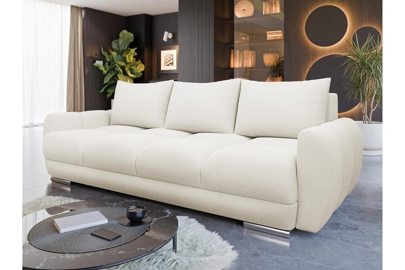 Simerly Soffa 3-sits i Plysch - Ljusgrå - Products - Möbler - Soffa - 3 sits soffa