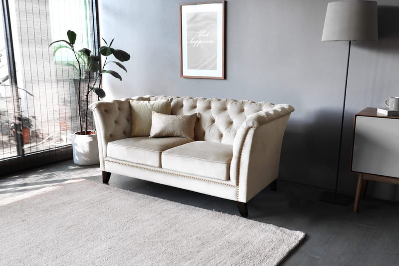 Soffa 2-sits chesterfield beige - Milton - Beige - Products - Möbler - Soffa - Chesterfield soffa