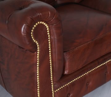 Soffa 2-sits Chesterfield i äkta läder - Brun - Products - Möbler - Soffa - Chesterfield soffa