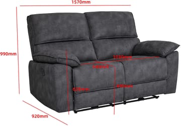 Soffa 2-sits elektrisk ställbar recliner - Grå - Grå - Products - Möbler - Soffa - Biosoffa & reclinersoffa