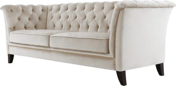 Soffa 3-sits Chesterfield beige - Milton - Beige sammet - Products - Möbler - Soffa - Chesterfield soffa