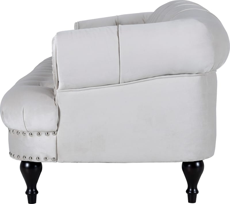 Soffa 3-sits chesterfield beige sammet - Beige - Products - Möbler - Soffa - Chesterfield soffa