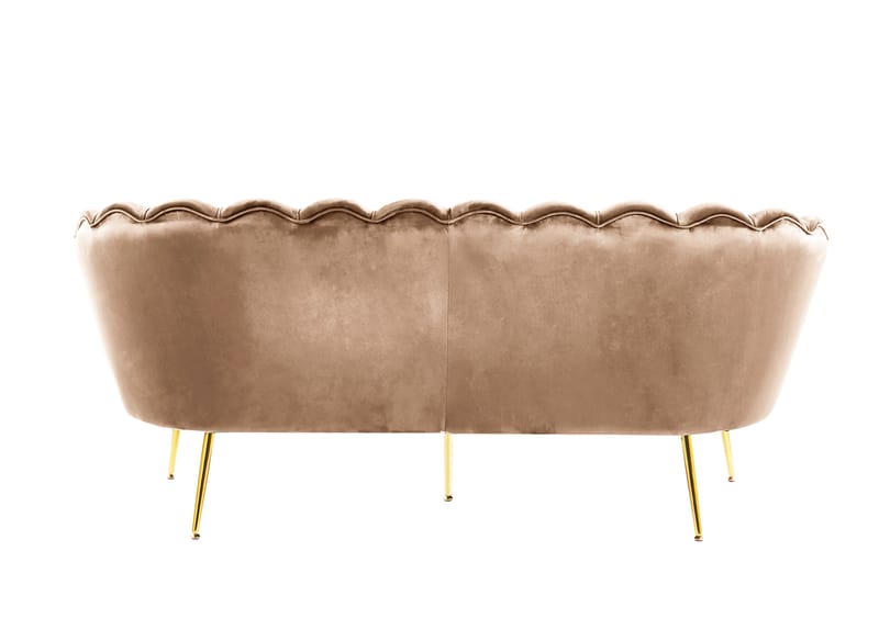 Soffa 3-sits i mörk beige sammet/mässing - Kingsley - Mörk beige - Products - Möbler - Soffa - Sammetssoffa