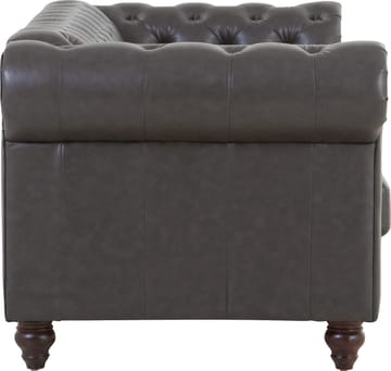 Soffa chesterfield 3-sits 219 cm mörkbrunt konstläder - Mörkbrun - Products - Möbler - Soffa - Chesterfield soffa