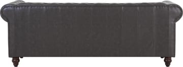 Soffa chesterfield 3-sits 219 cm mörkbrunt konstläder - Mörkbrun - Products - Möbler - Soffa - Chesterfield soffa