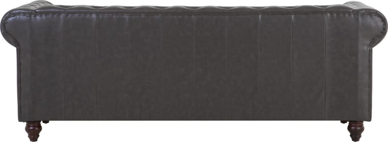 Soffa chesterfield 3-sits 219 cm mörkbrunt konstläder - Mörkbrun - Products - Möbler - Soffa - Chesterfield soffa