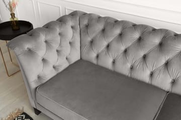 Soffa chesterfield 3-sits grå - Henry - Grå sammet - Products - Möbler - Soffa - Chesterfield soffa