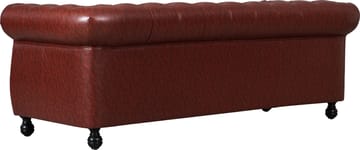 Soffa chesterfield 3-sits i brun PU - Charles - Brun/svart - Products - Möbler - Soffa - Chesterfield soffa