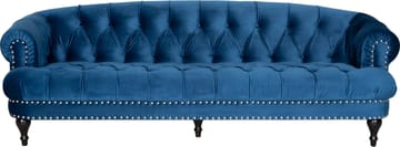 Soffa chesterfield 3-sits soffa i blå sammet - Blå - Products - Möbler - Soffa - Chesterfield soffa