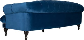 Soffa chesterfield 3-sits soffa i blå sammet - Blå - Products - Möbler - Soffa - Chesterfield soffa