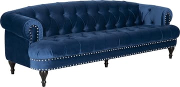 Soffa chesterfield 3-sits soffa i blå sammet - Blå - Products - Möbler - Soffa - Chesterfield soffa