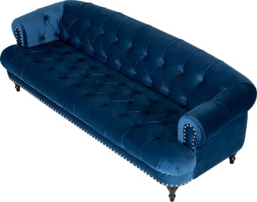 Soffa chesterfield 3-sits soffa i blå sammet - Blå - Products - Möbler - Soffa - Chesterfield soffa