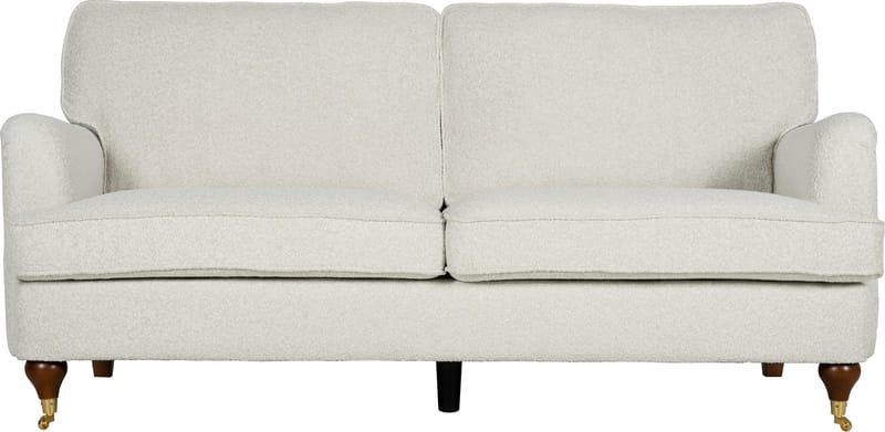 Soffa Howard 2-sits i bouclé 187 cm, Vit