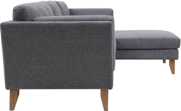 Soffa med divan grått tyg - 260 cm bred - grå - Products - Möbler - Soffa - Divansoffa & schäslongsoffa