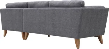 Soffa med divan grått tyg - 260 cm bred - grå - Products - Möbler - Soffa - Divansoffa & schäslongsoffa