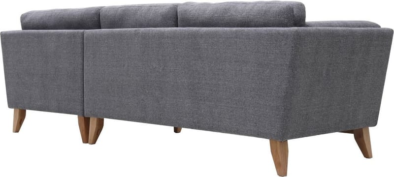 Soffa med divan grått tyg - 260 cm bred - grå - Products - Möbler - Soffa - Divansoffa & schäslongsoffa