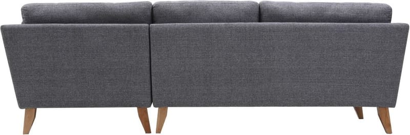 Soffa med divan grått tyg - 260 cm bred - grå - Products - Möbler - Soffa - Divansoffa & schäslongsoffa