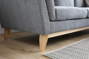 Soffa med divan grått tyg - 260 cm bred - grå - Products - Möbler - Soffa - Divansoffa & schäslongsoffa