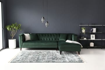 Soffa med divan grön sammet - Bellas - Grön - Products - Möbler - Soffa - Sammetssoffa