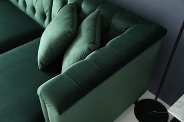 Soffa med divan grön sammet - Bellas - Grön - Products - Möbler - Soffa - Sammetssoffa