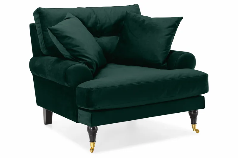Andrew Soffgrupp 2+1 Sammet - Grön - Products - Möbler - Soffa - Soffgrupp - Howard soffgrupp