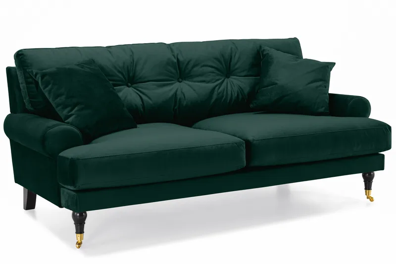 Andrew Soffgrupp 2+1 Sammet - Grön - Products - Möbler - Soffa - Soffgrupp - Howard soffgrupp