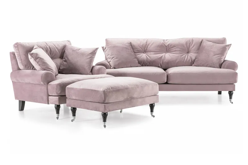 Andrew Soffgrupp 2+1 Sammet - Lila - Products - Möbler - Soffa - Soffgrupp - Howard soffgrupp