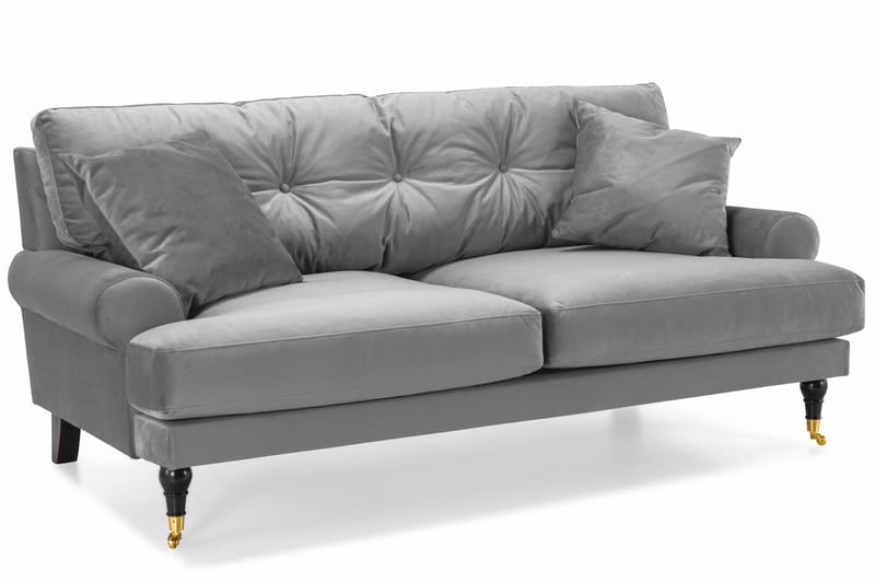 Andrew Soffgrupp 2+1 Sammet - Ljusgrå - Products - Möbler - Soffa - Soffgrupp - Howard soffgrupp
